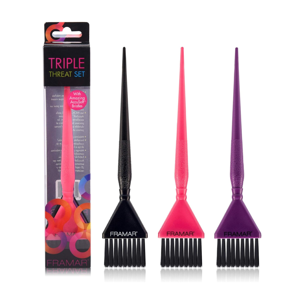 Framar Triple Threat Tint Brush Set Coloured