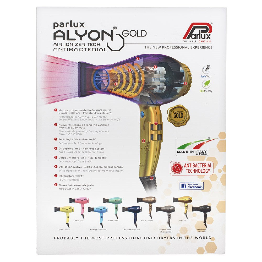 Parlux Alyon 2250W Hair Dryer Gold | FRESH BODY
