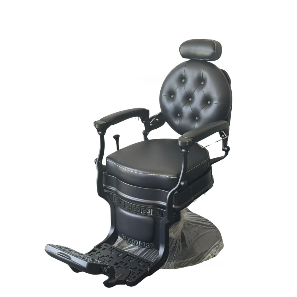 Black Luxury Barber Chair – Heavy Duty, Superior Comfort for Barbershops | Fresh Body