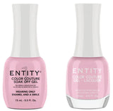 Entity Gel Polish Pair Wearing Only Enamel And A Smile - Light Pink Creme - Image #1