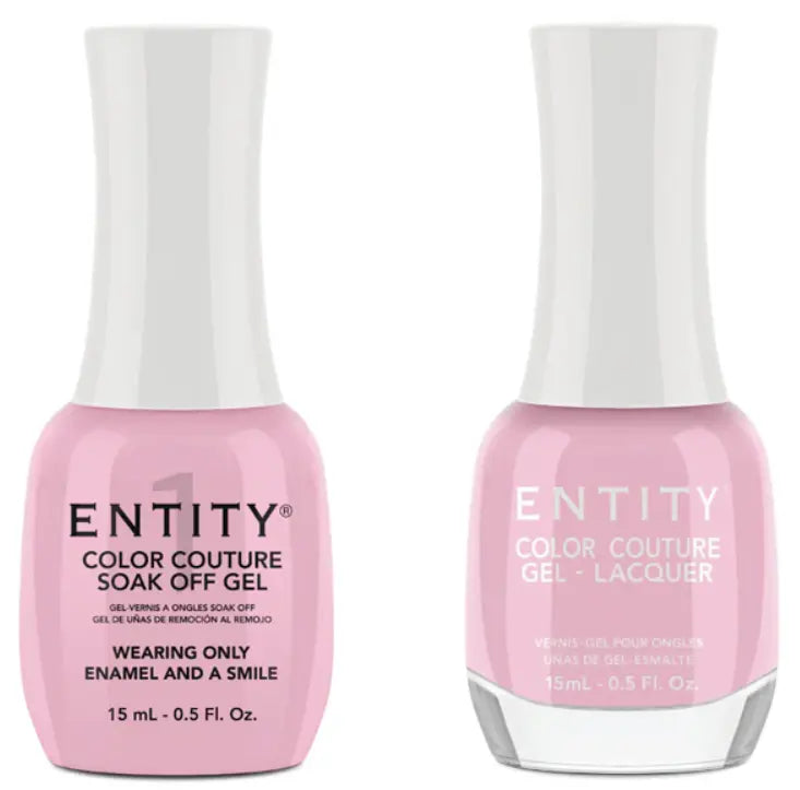 Entity Gel Polish Pair Wearing Only Enamel And A Smile - Light Pink Creme - Image #1