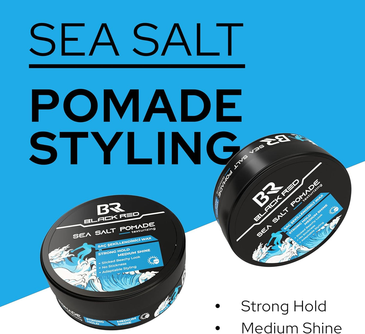 Black Red Hair Styling Sea Salt Pomade 120ml