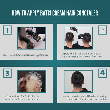 Batci Hair Concealer with Hair Care Shampoo - 500ml DUO