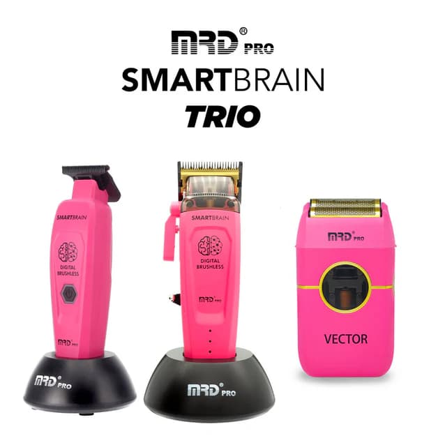MRD Smart Brain Clipper, Trimmer & Foil Shaver Trio - Pink