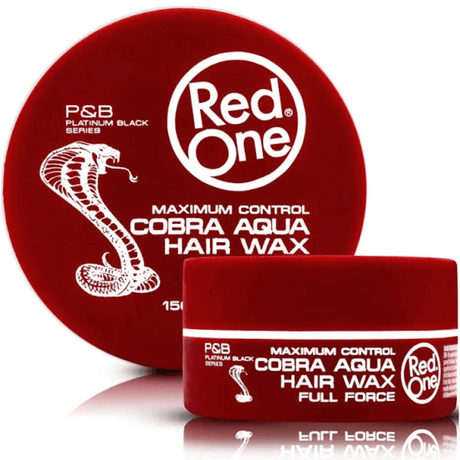 Red One Cobra Aqua Hair Wax containers on a white background