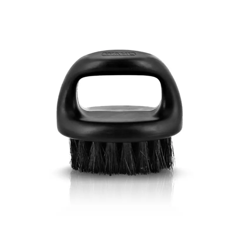 Black brush with bristles on a white background