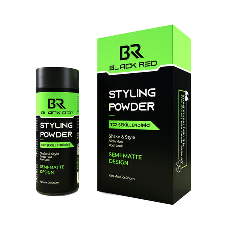 Black Red Texturising Hair Styling Powder Semi-Matte Look 20 gr